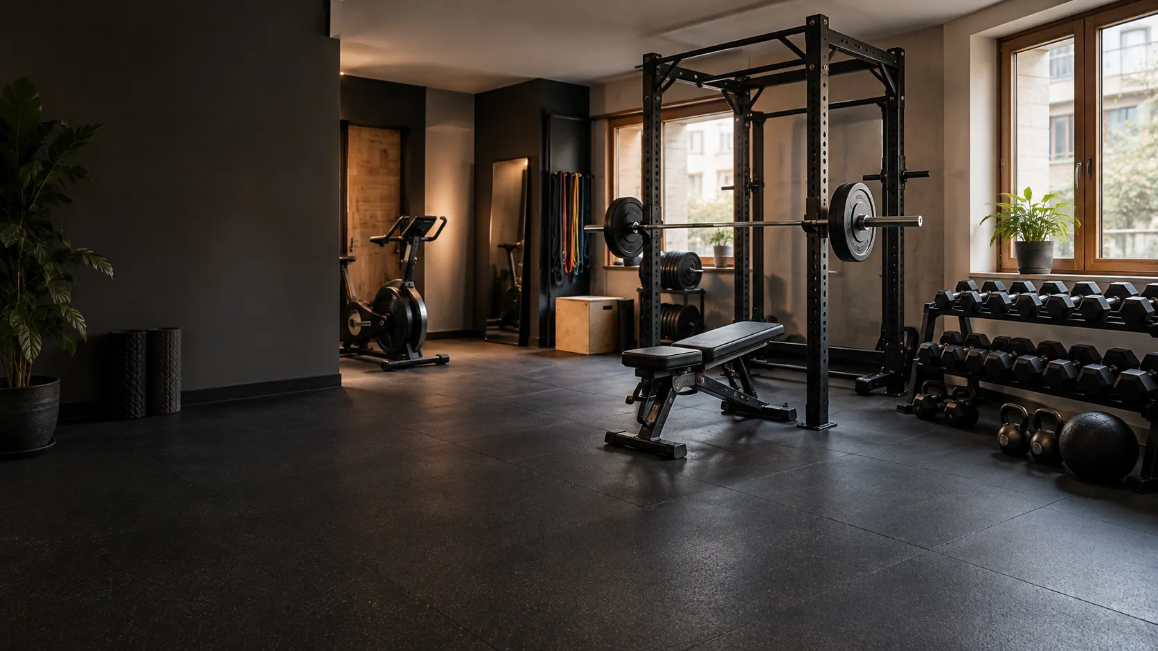Example image of a small gym, not a photo of our premises